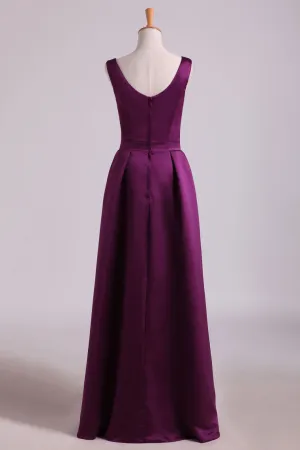 2024 Bridesmaid Dresses A-Line Floor Length Satin