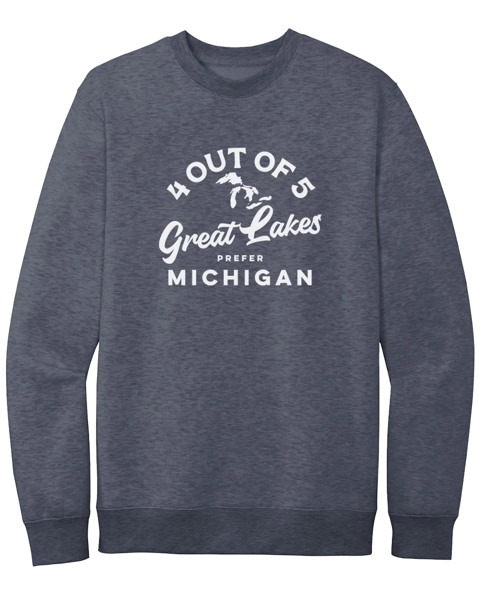 4 Out of 5 Lakes Prefer Michigan Crewneck Sweatshirt