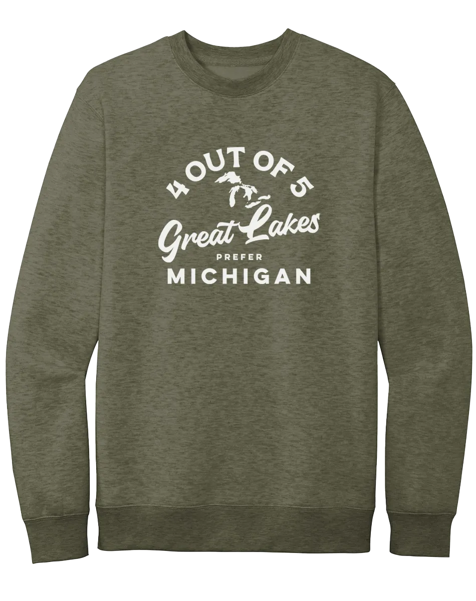 4 Out of 5 Lakes Prefer Michigan Crewneck Sweatshirt