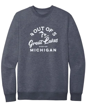 4 Out of 5 Lakes Prefer Michigan Crewneck Sweatshirt