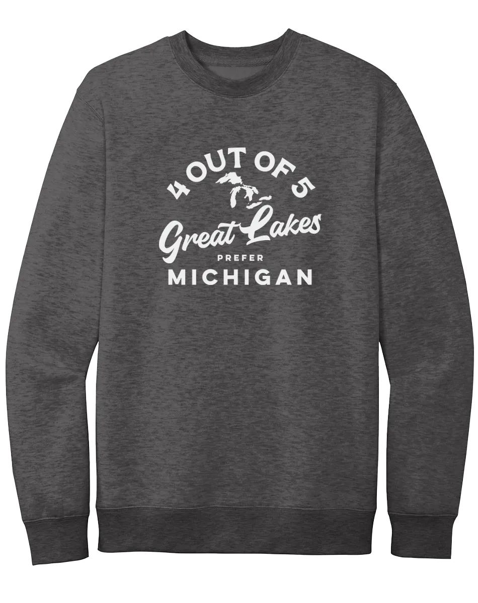 4 Out of 5 Lakes Prefer Michigan Crewneck Sweatshirt