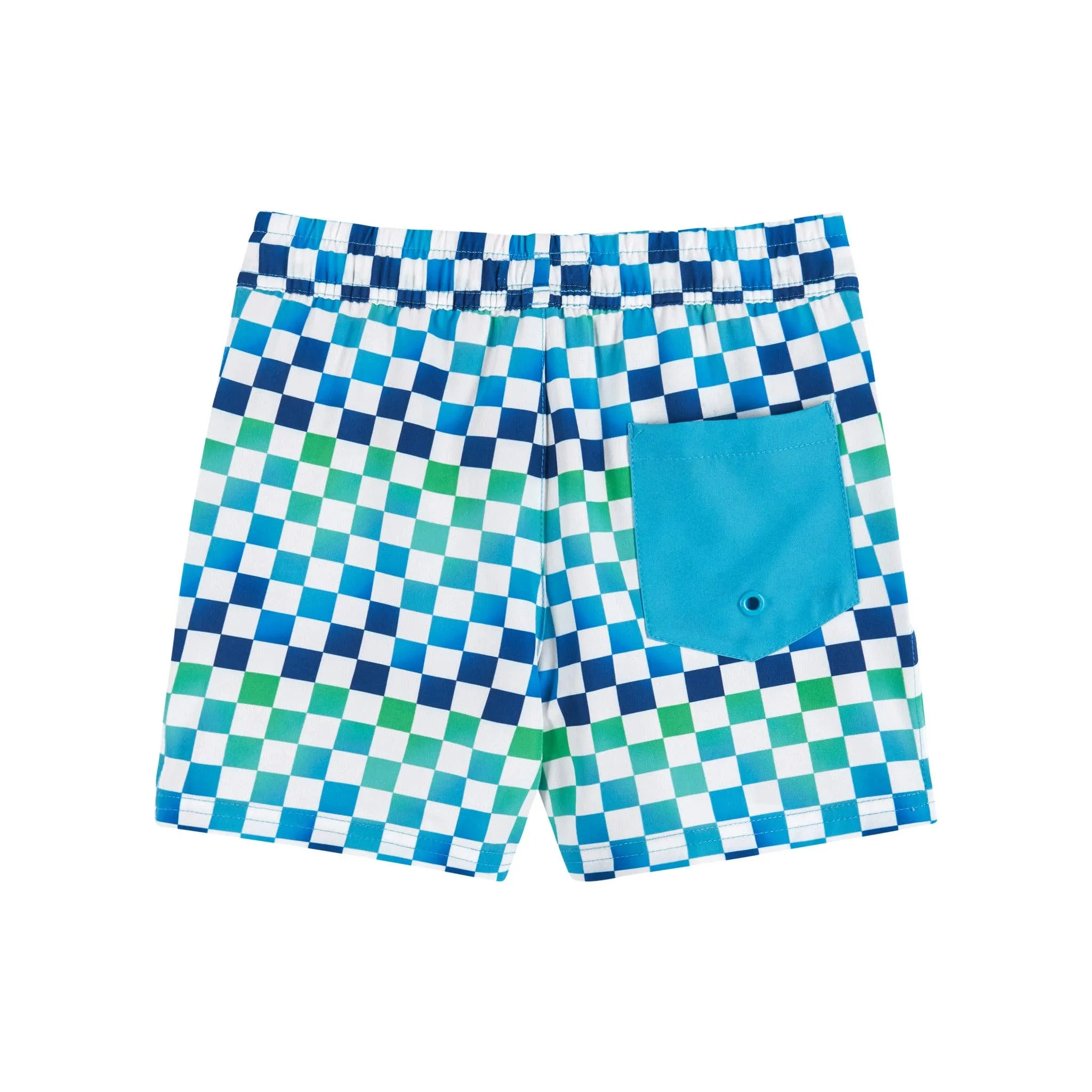 Andy & Evan - Stretch Lined Boardshort - Blue/Green Checkered