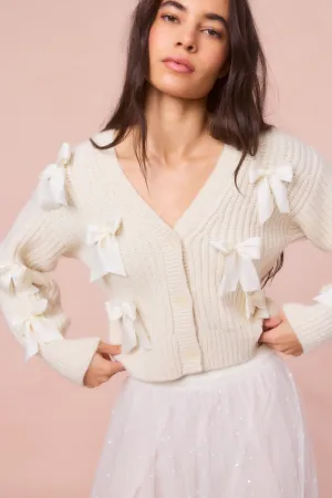 Ashtan Alpaca Bow-Embellished Cardigan