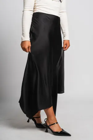 Asymmetrical midi skirt black