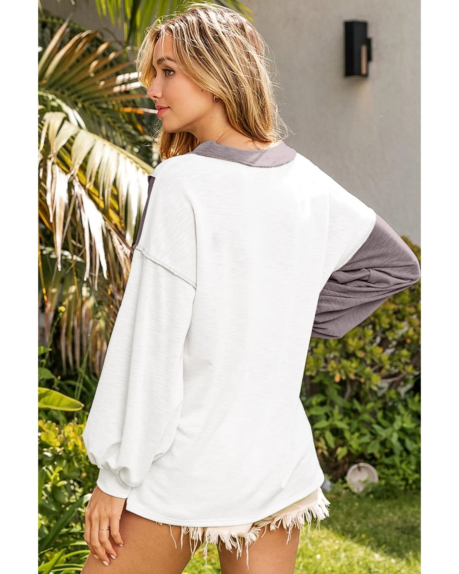 Azura Exchange Colorblock Patchwork Knit Top - XL