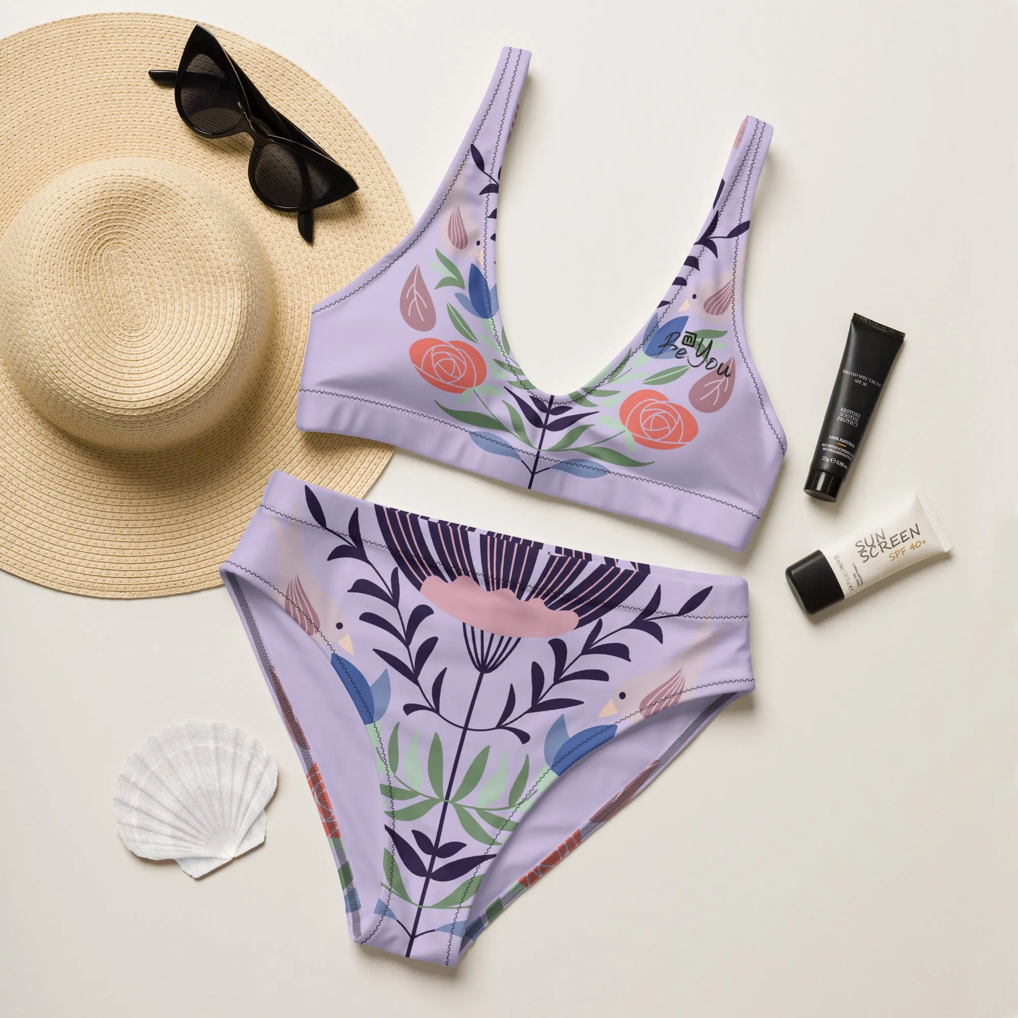 Birdie-Love Recycled Purple Bikini Swimsuit