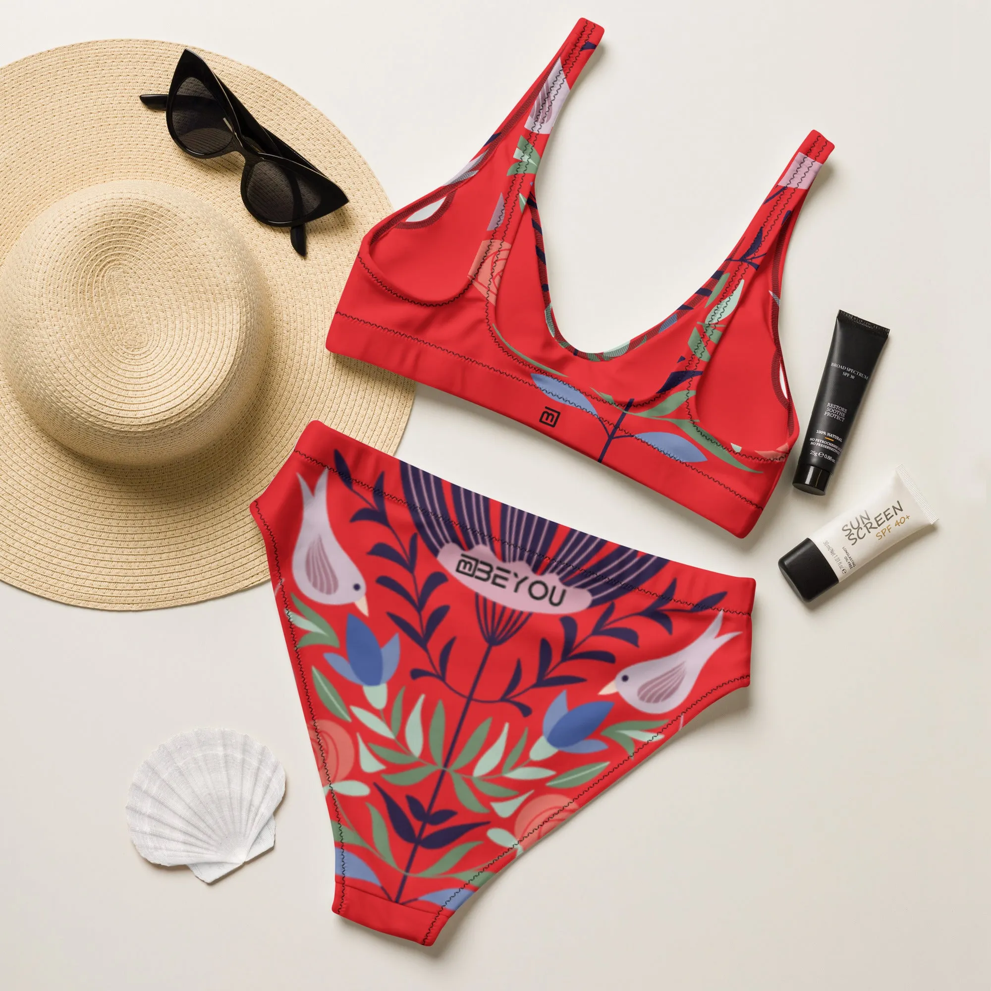 Birdie-Love Recycled Red Bikini Swimsuit