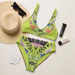 Birdie Recycled Lime Bikini Swimsuit