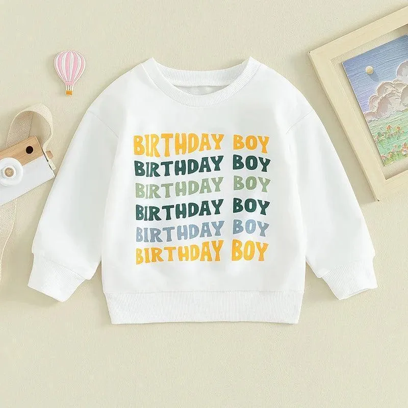 birthday boy   girl kids crew sweatshirt