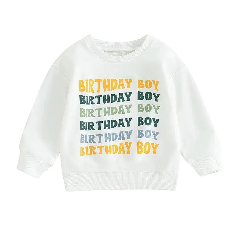 birthday boy   girl kids crew sweatshirt