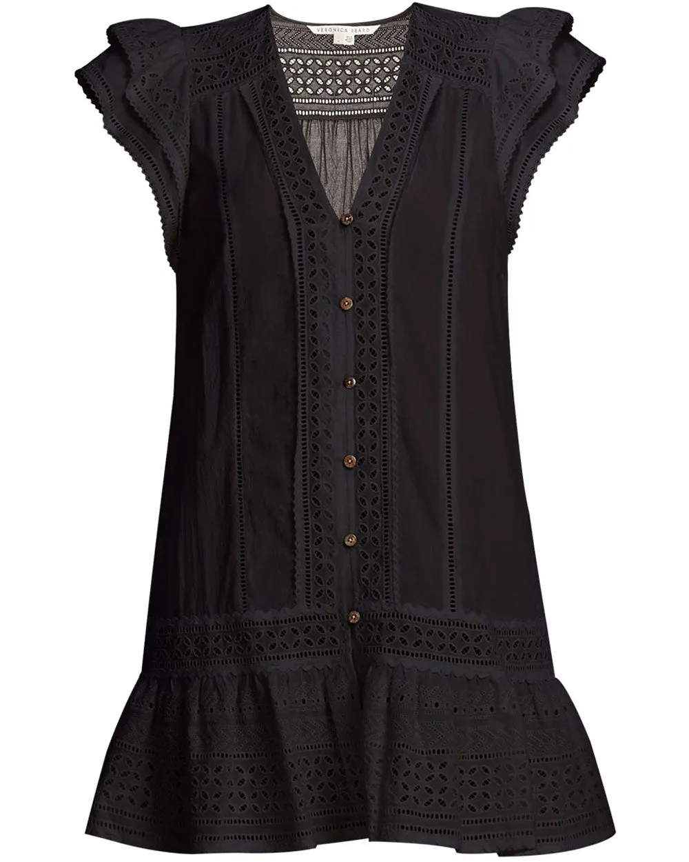 Black V Neck Lorraine Mini Dress