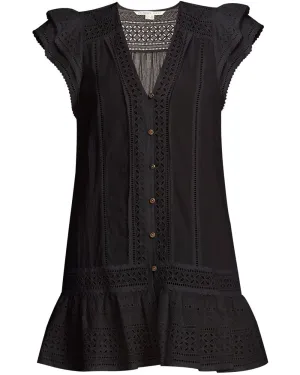 Black V Neck Lorraine Mini Dress