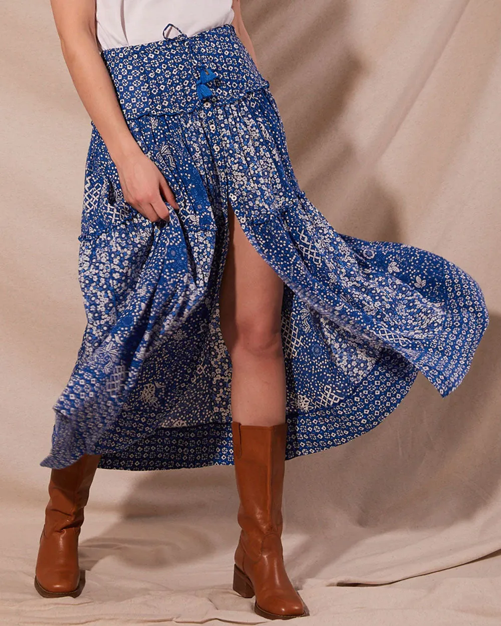 Blue Antibes Nana Maxi Skirt