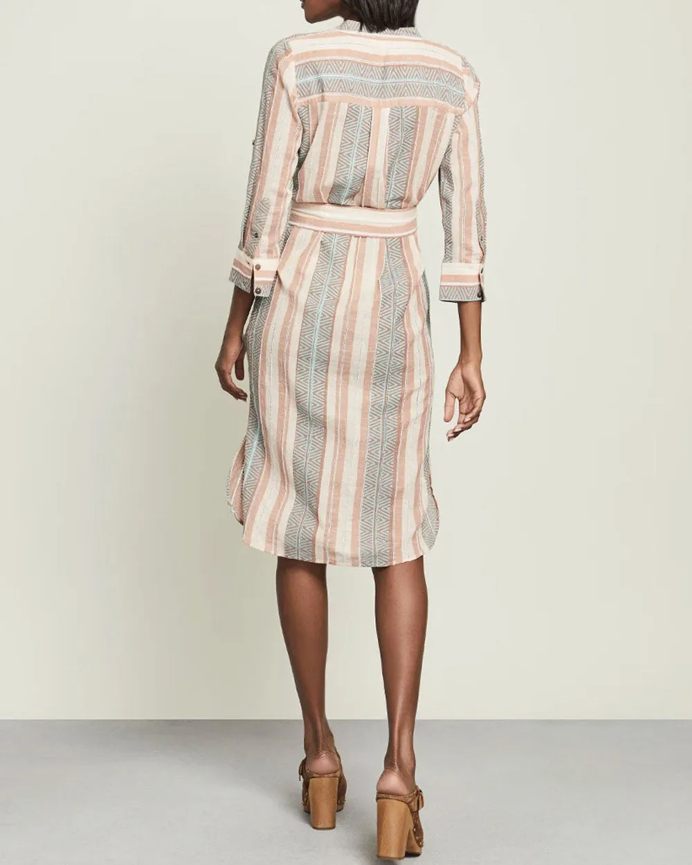 Blush Stripe Makua Button Down Midi Dress