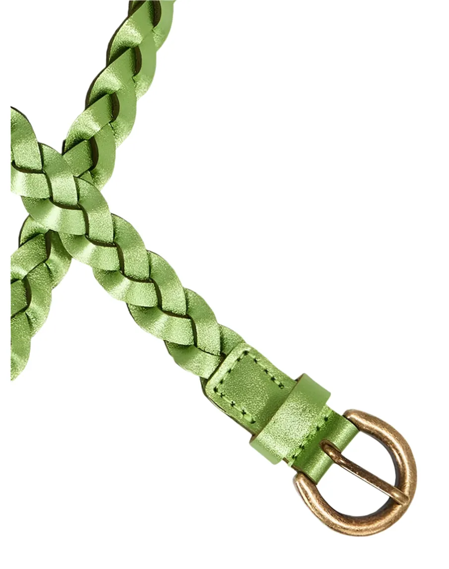 BRAIDED BELT metallic pink or green
