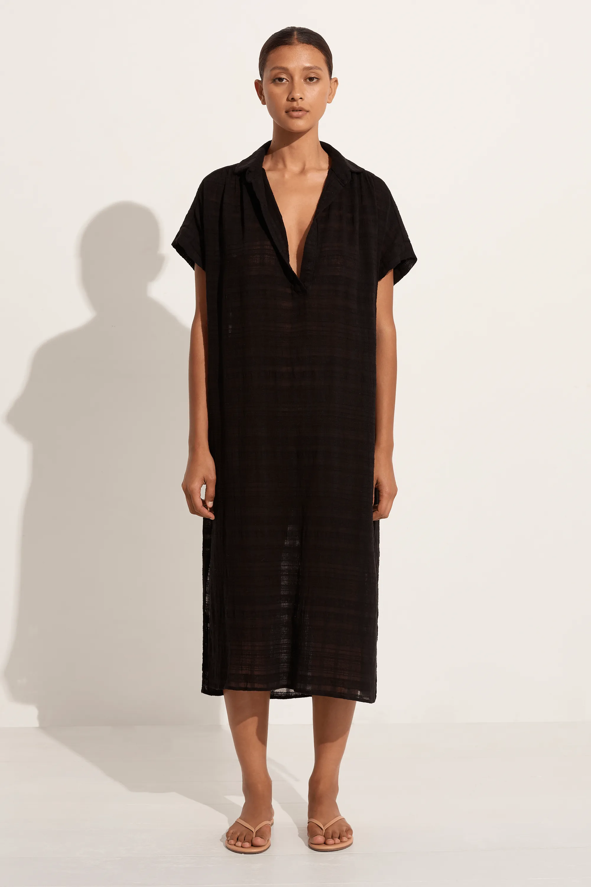 Cali Dreaming Dream Dress - Black Summer Plaid