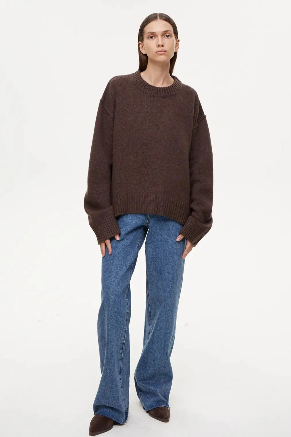 Casual Oversized Cream Pullover