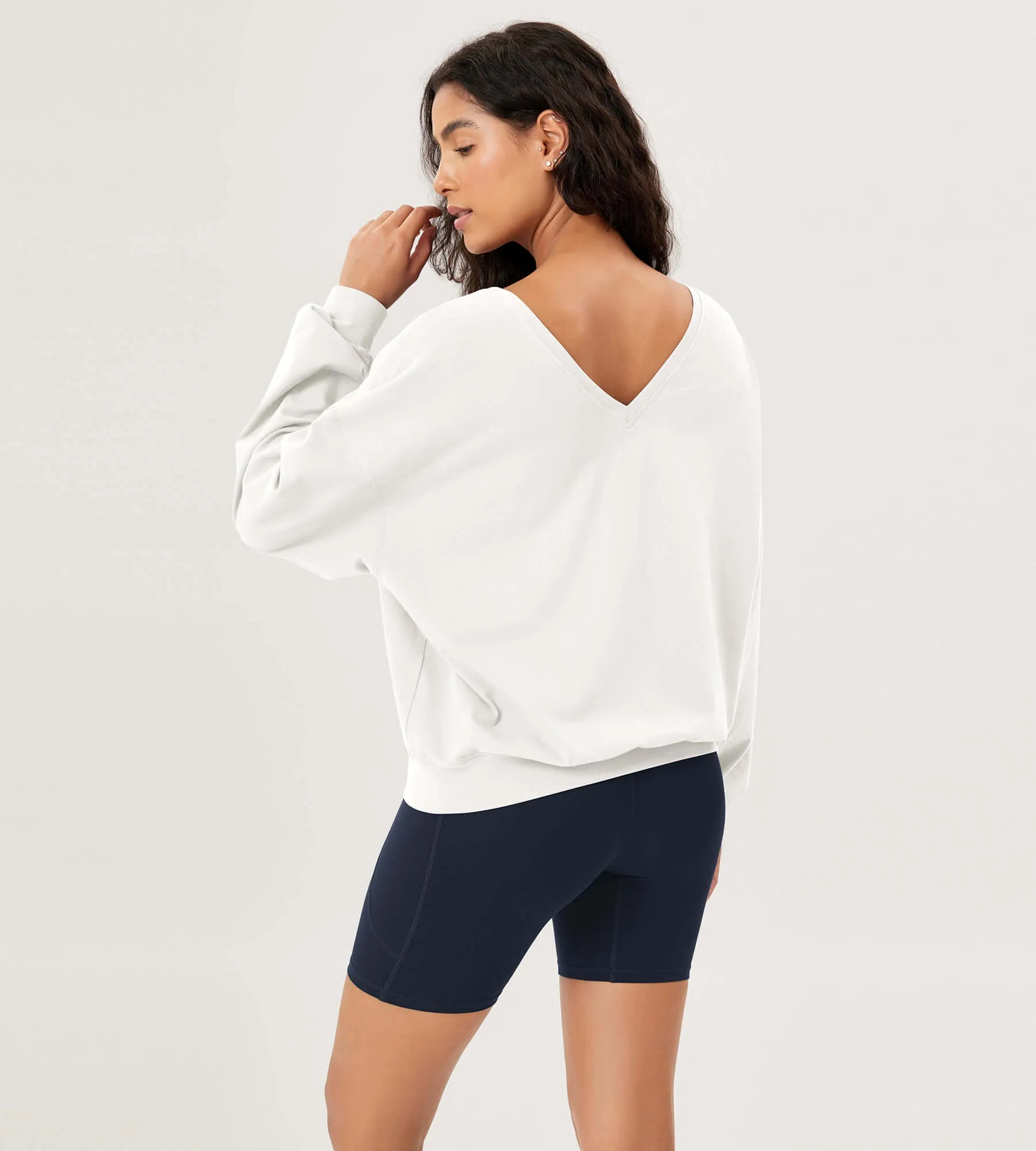 Cotton Soft Double V Long Sleeve Fall Sweatshirts