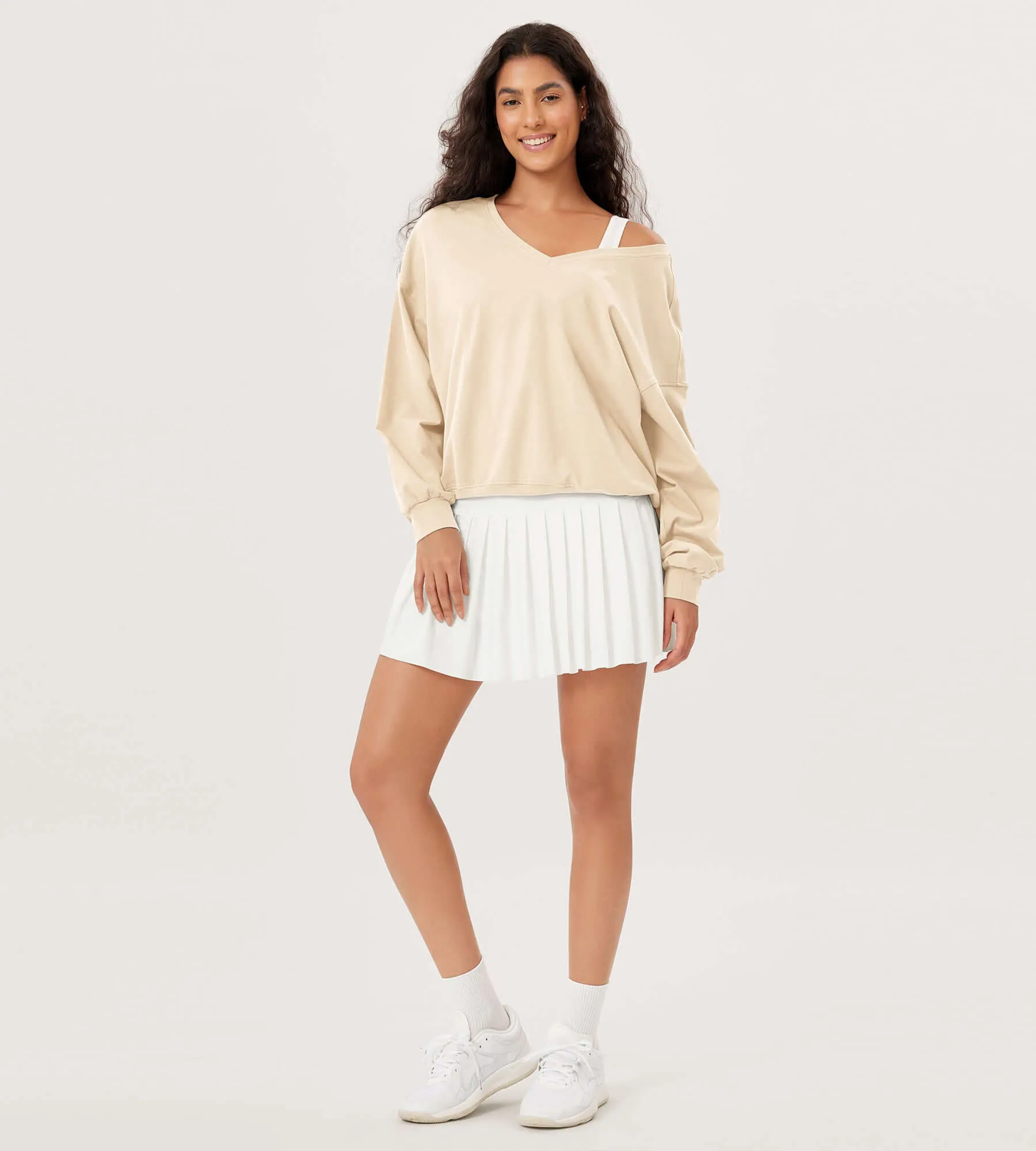 Cotton Soft Double V Long Sleeve Fall Sweatshirts