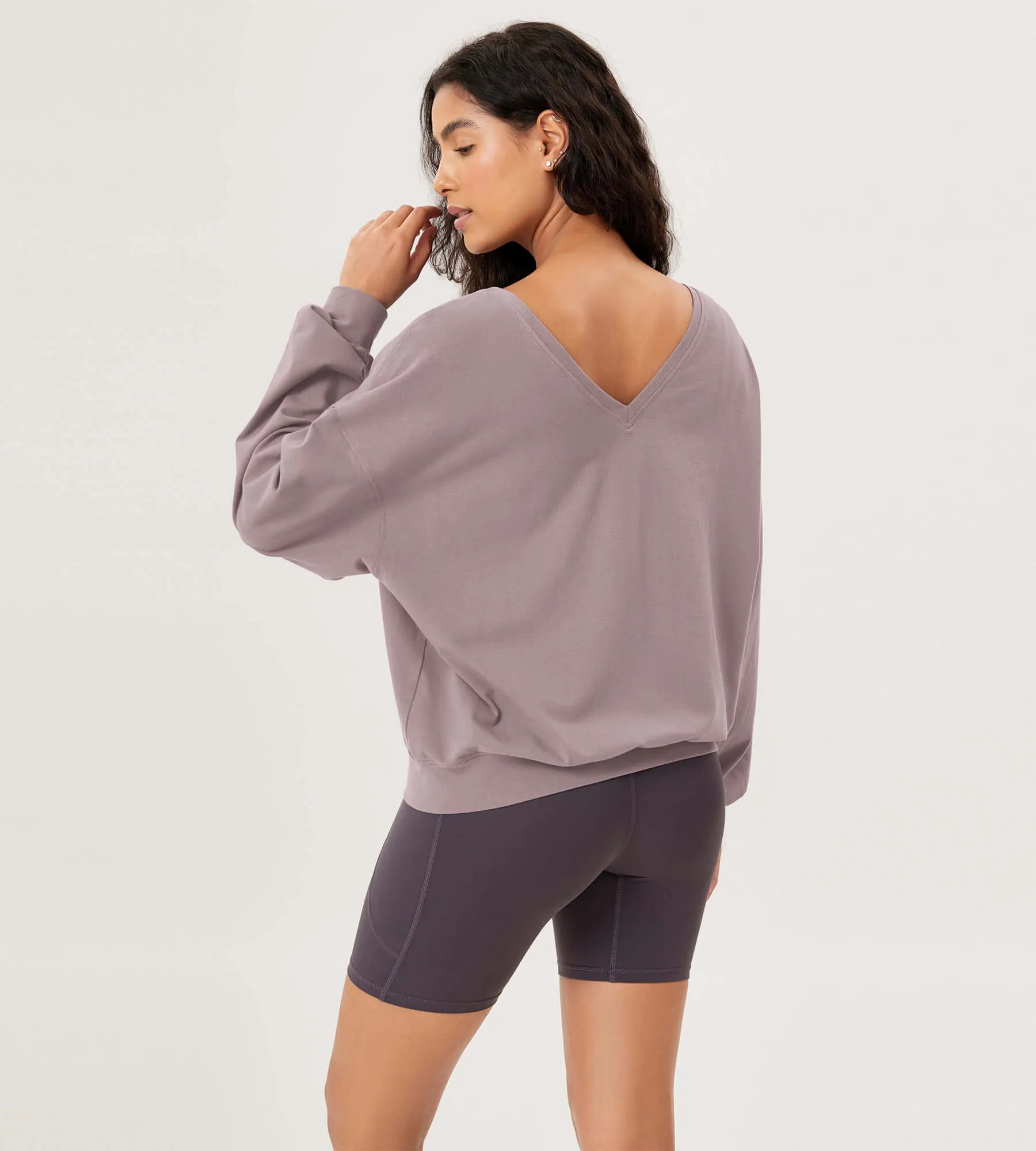Cotton Soft Double V Long Sleeve Fall Sweatshirts
