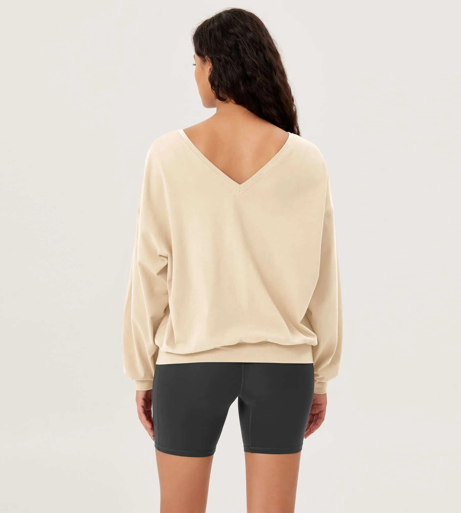 Cotton Soft Double V Long Sleeve Fall Sweatshirts