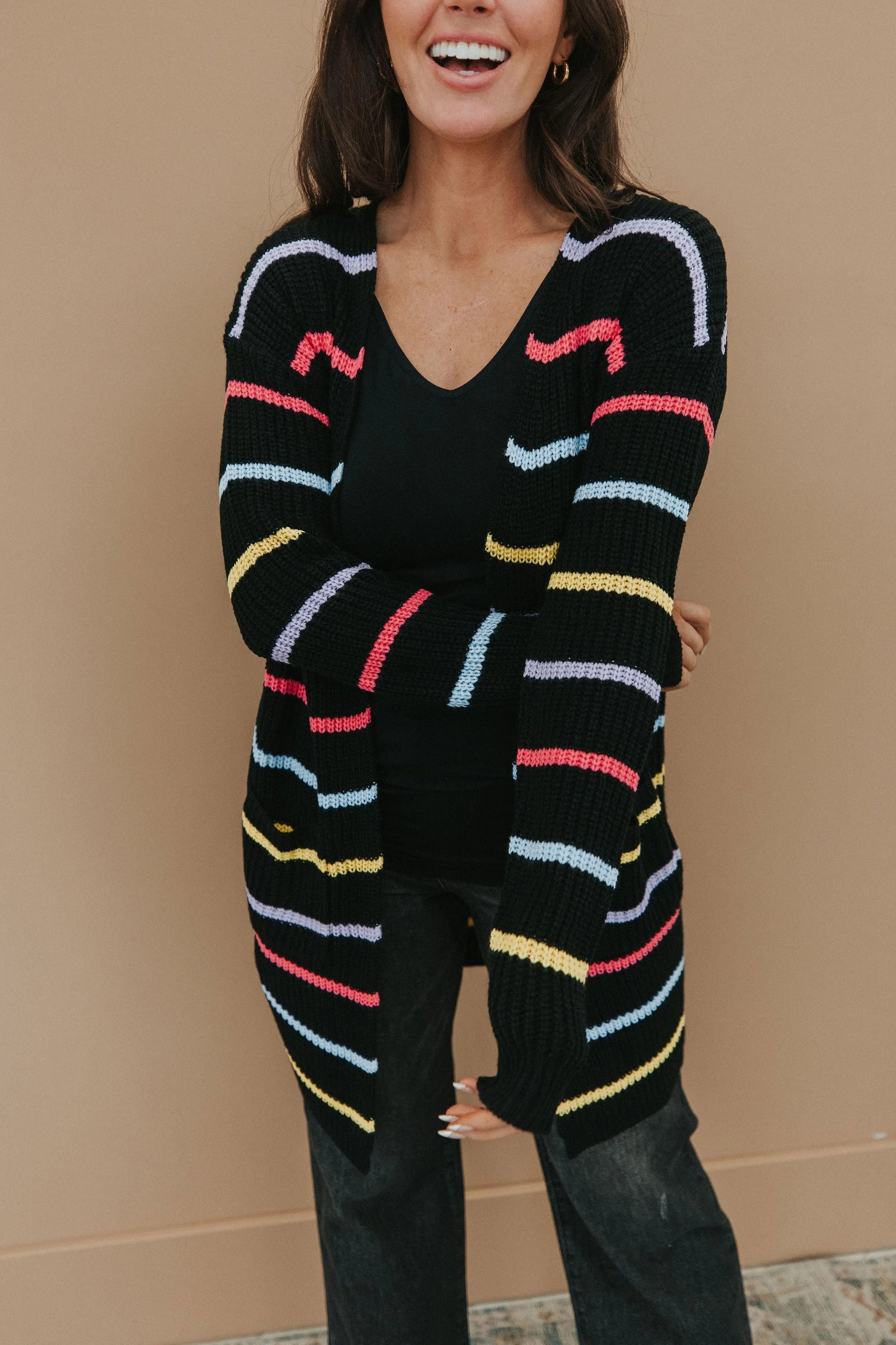 Cozy And Chic Striped Cardigan