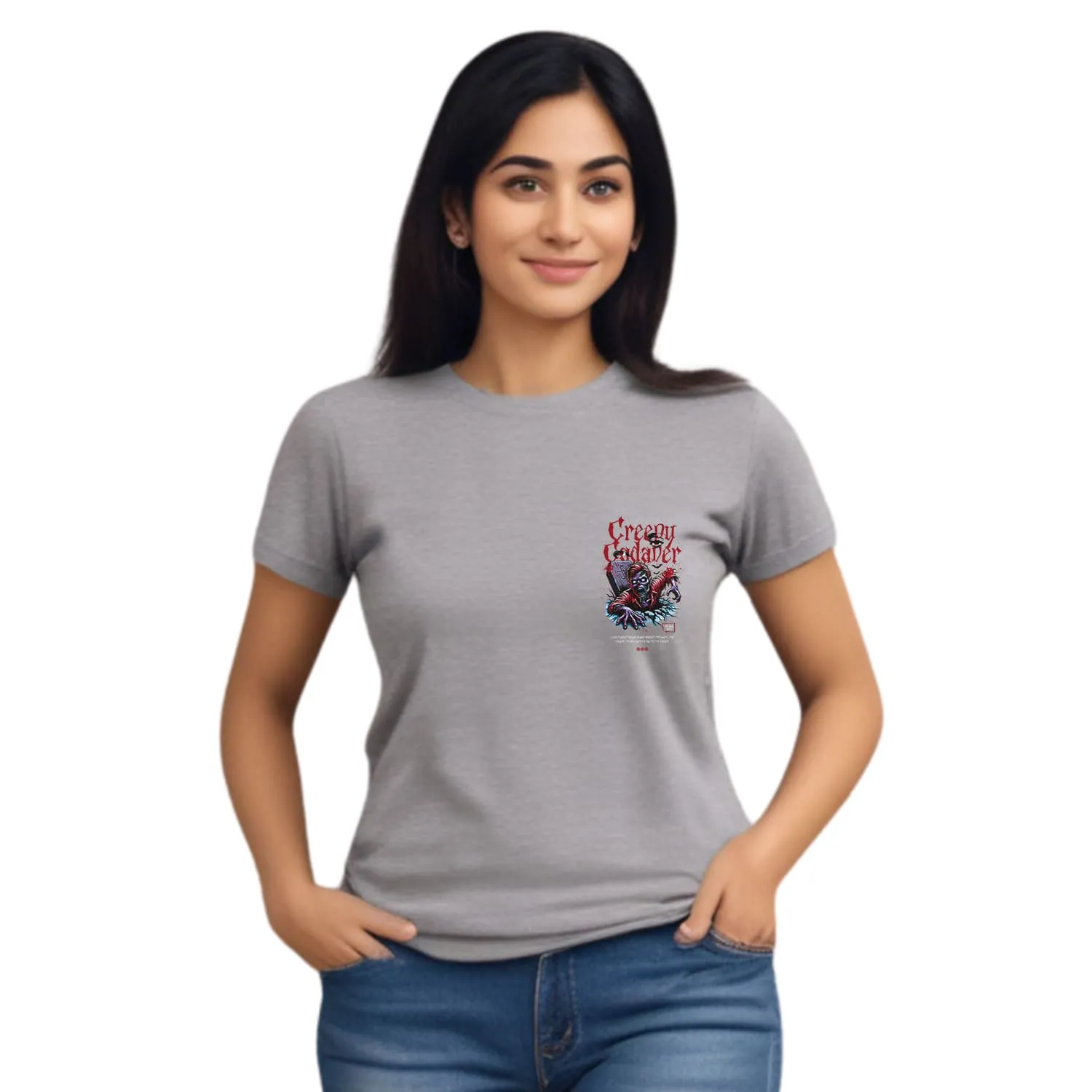 Creepy Womens cotton printed T-shirt