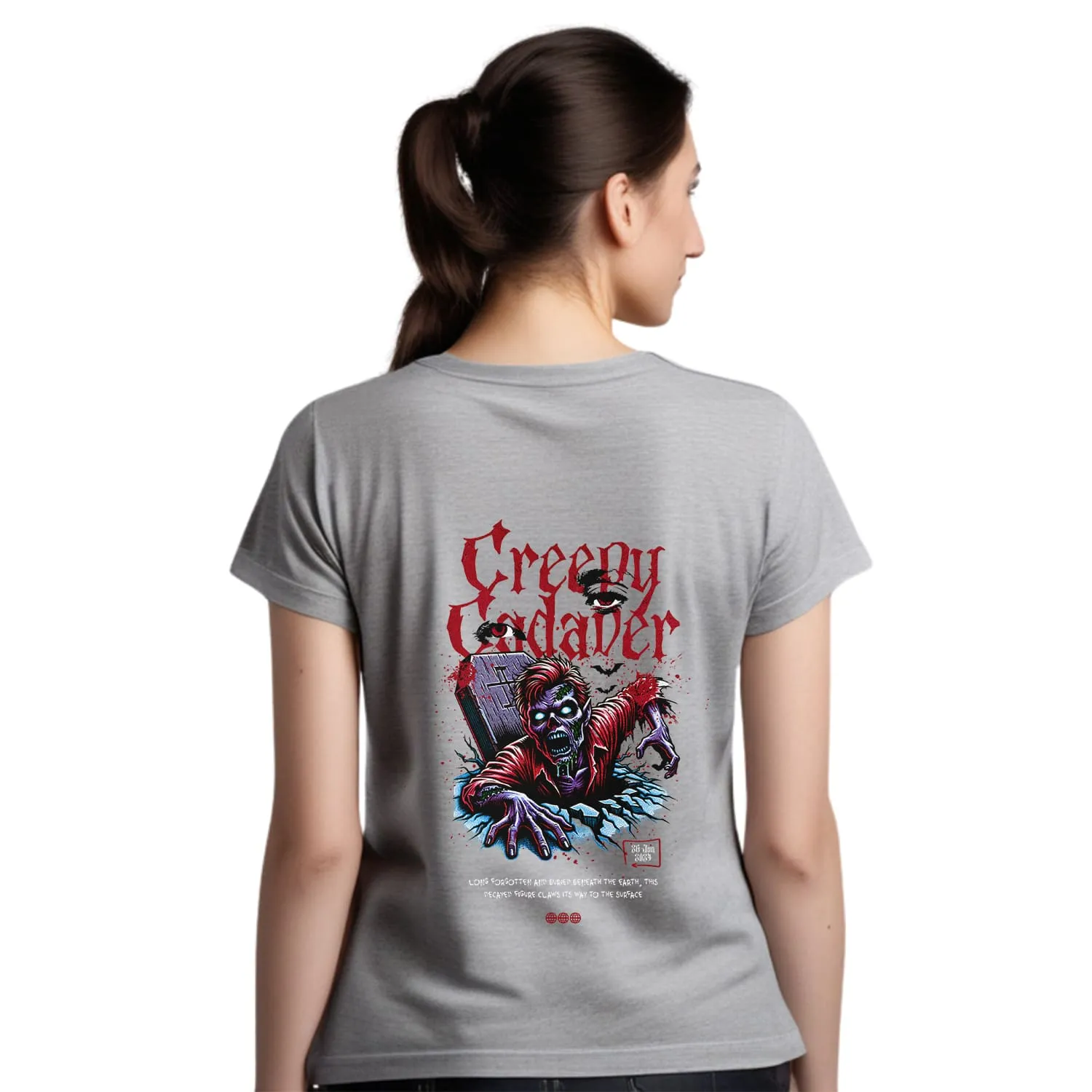 Creepy Womens cotton printed T-shirt