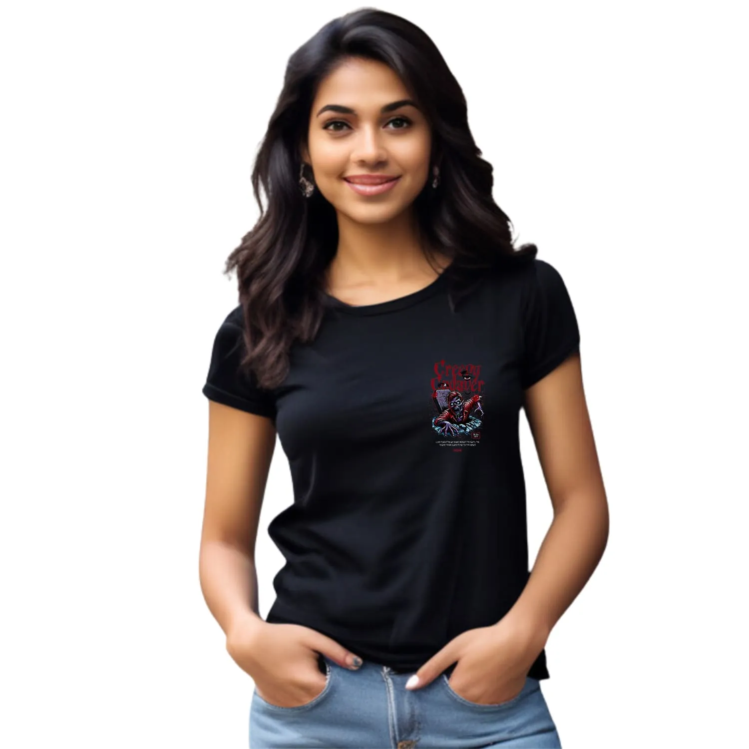 Creepy Womens cotton printed T-shirt