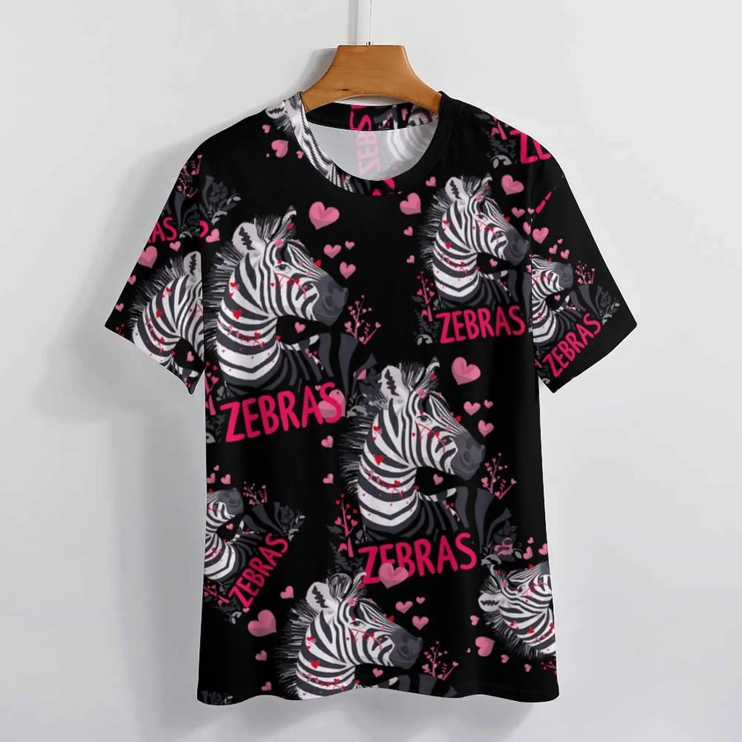 Cute Funny Zebra Men's T-Shirts Short Sleeve Tee Hawaiian Shirt Summer Tops Casual Workout Shirts