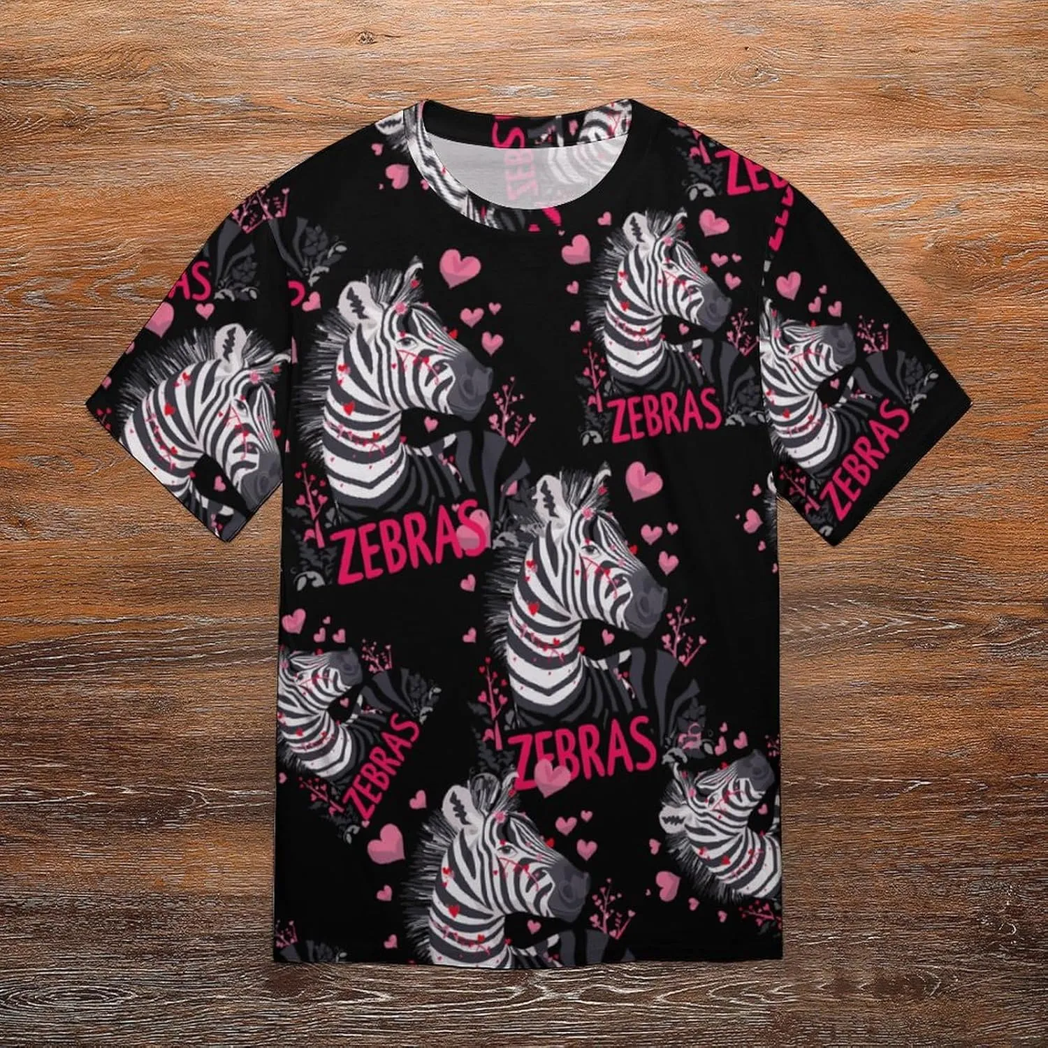 Cute Funny Zebra Men's T-Shirts Short Sleeve Tee Hawaiian Shirt Summer Tops Casual Workout Shirts
