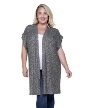 Doman-Sleeve Boyfriend Cardigan | HEATHER CHARCOAL