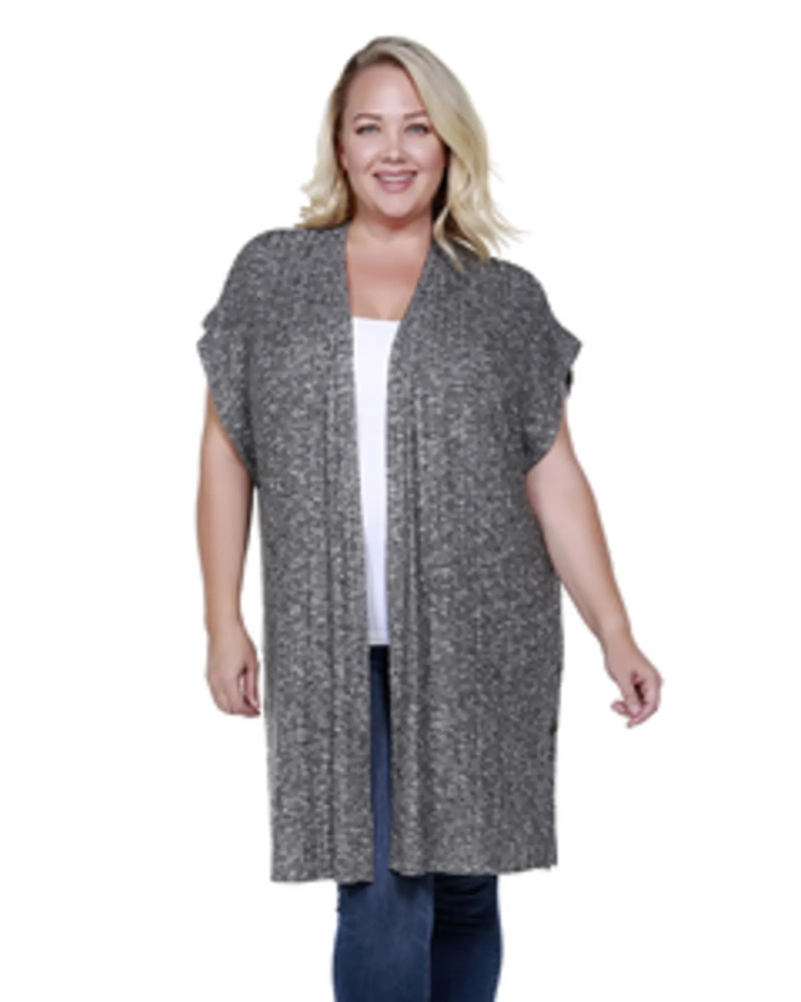 Doman-Sleeve Boyfriend Cardigan | HEATHER CHARCOAL