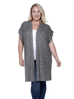 Doman-Sleeve Boyfriend Cardigan | HEATHER CHARCOAL