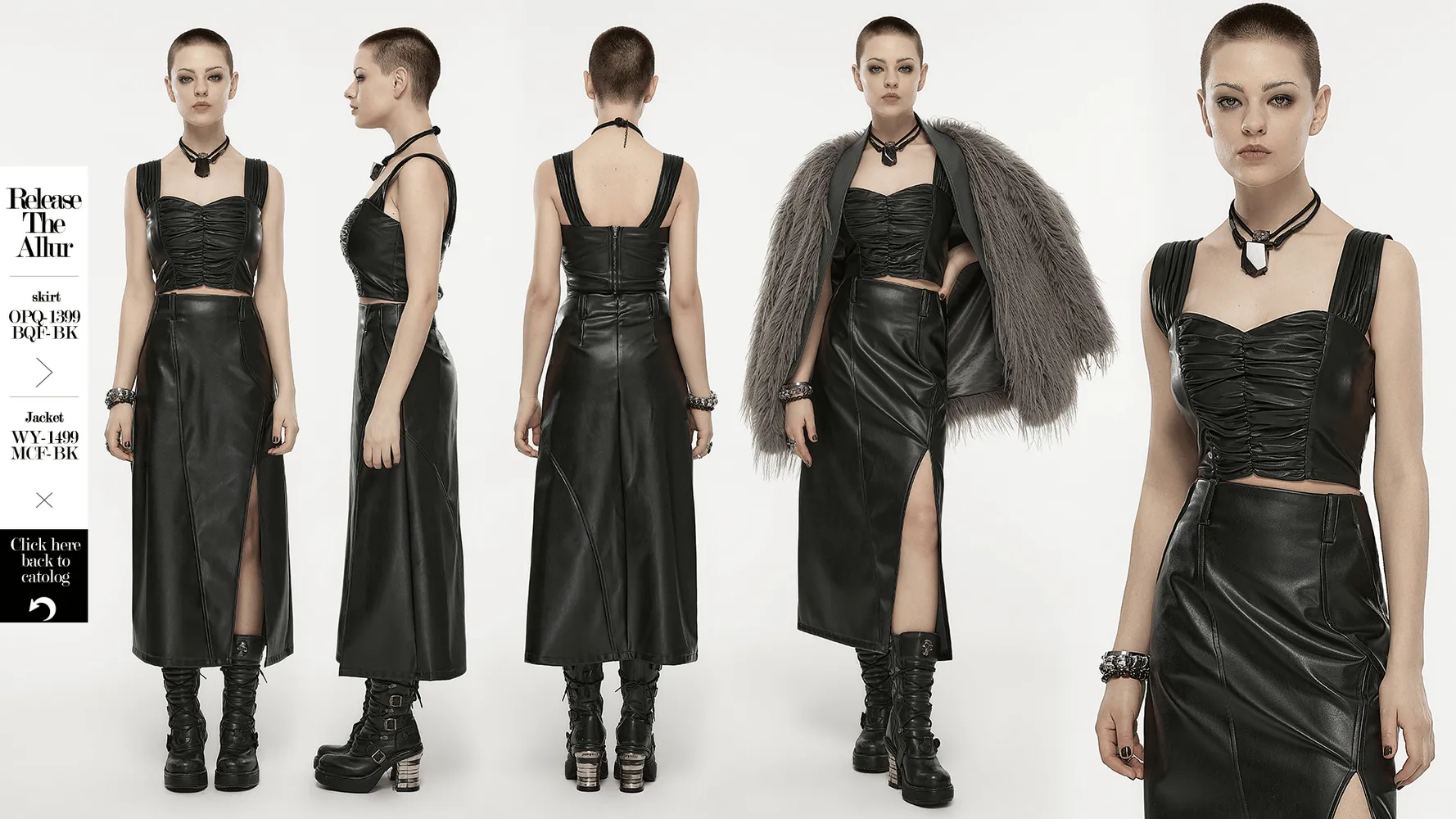 Eco-Friendly Faux Leather Pleated Top With Zip Front