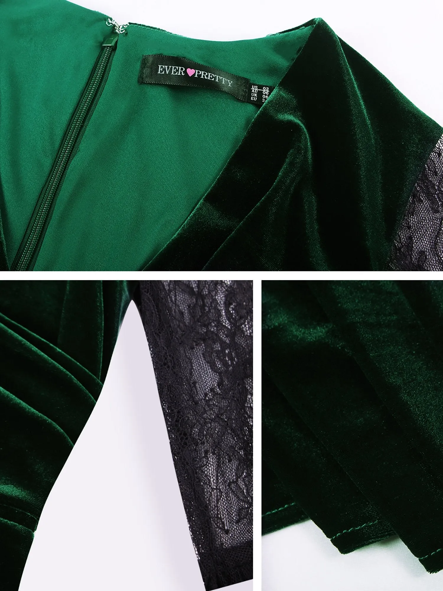 Ever-Pretty Women Fashion Lace Velvet Vneck Cocktail Dresses EP07301
