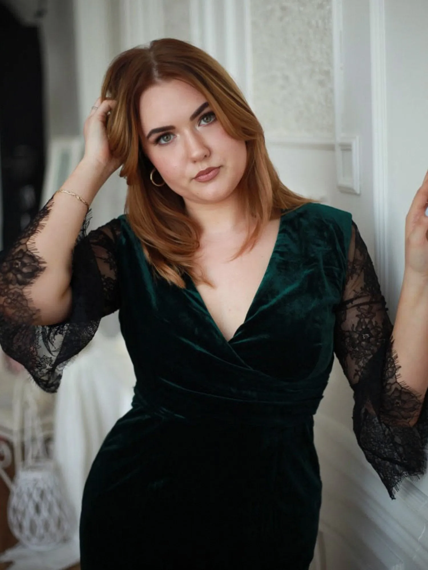Ever-Pretty Women Fashion Lace Velvet Vneck Cocktail Dresses EP07301