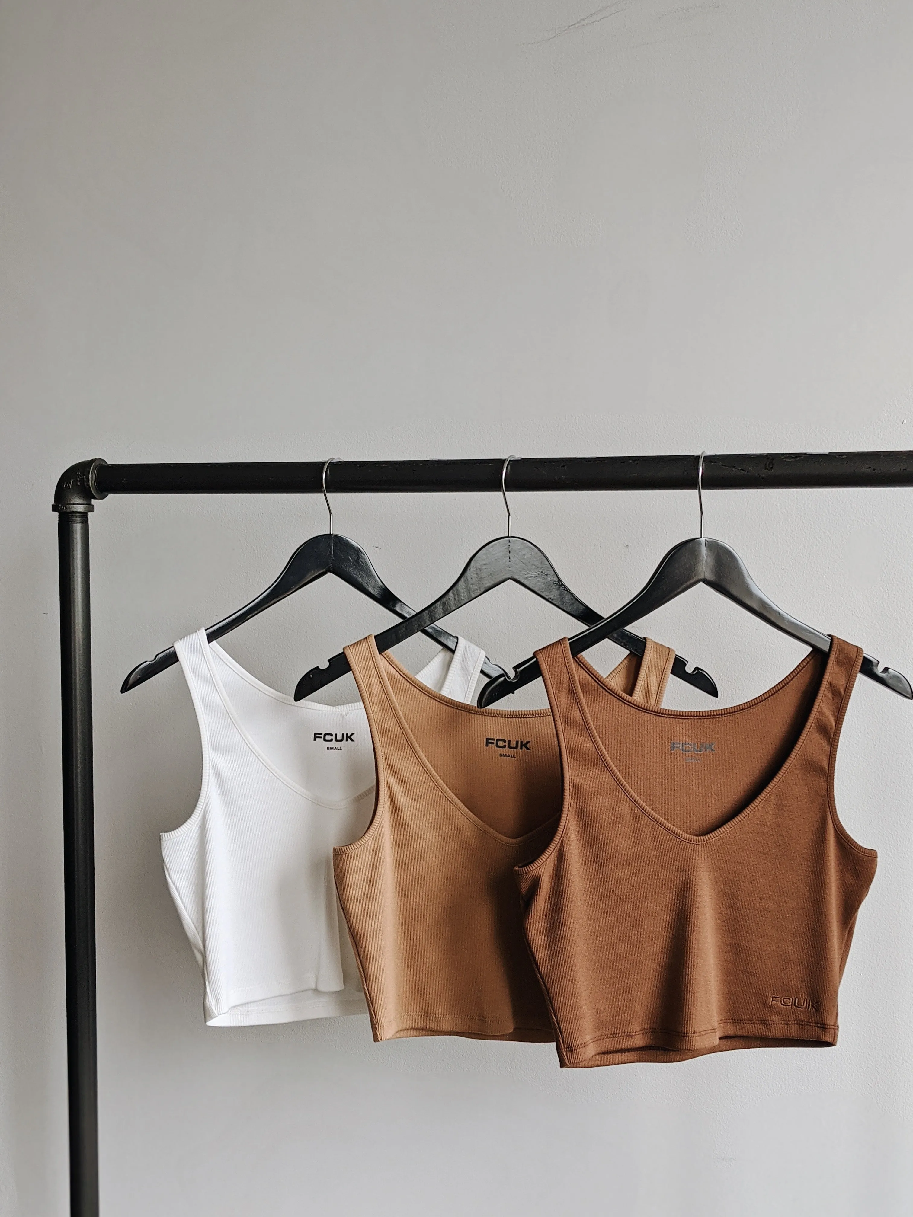 FCUK Organic Ribbed Jersey V-Neck Top