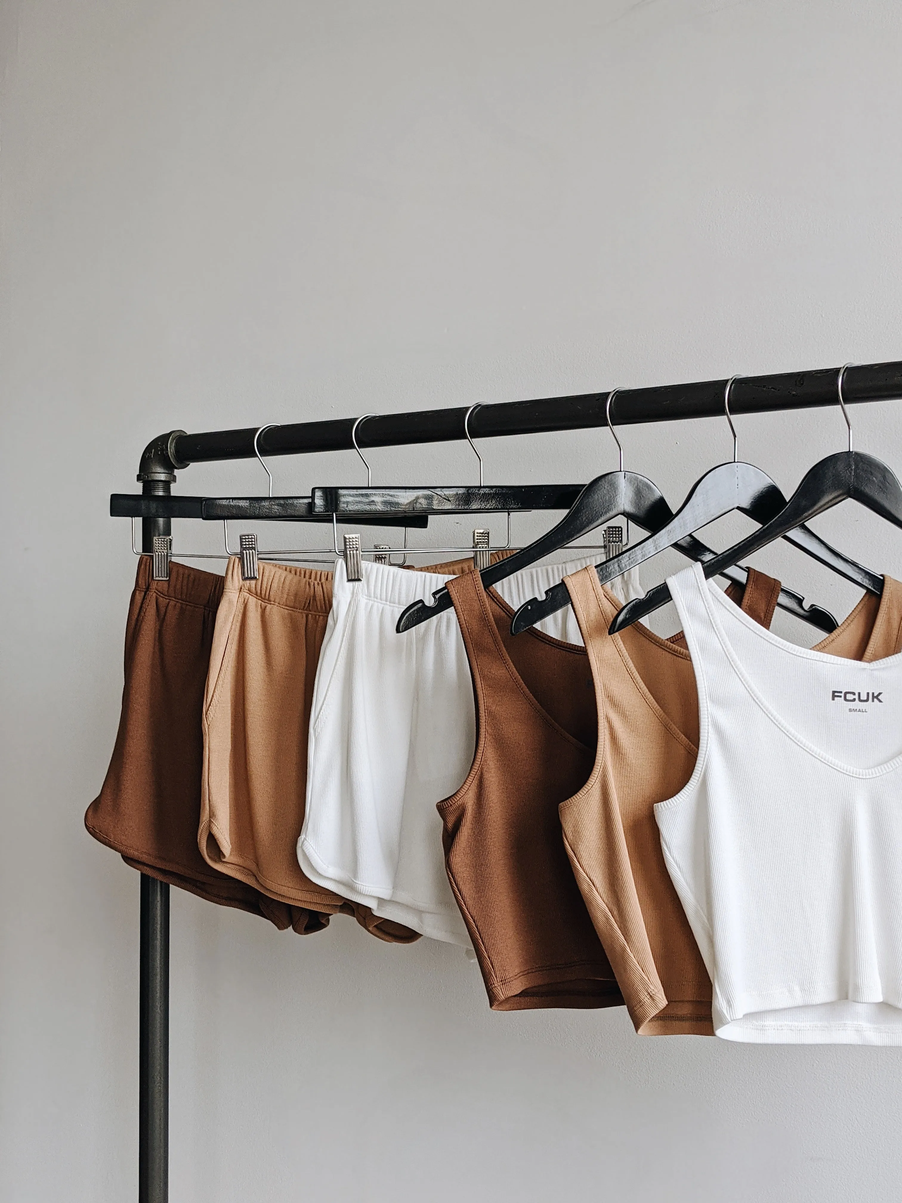 FCUK Organic Ribbed Jersey V-Neck Top