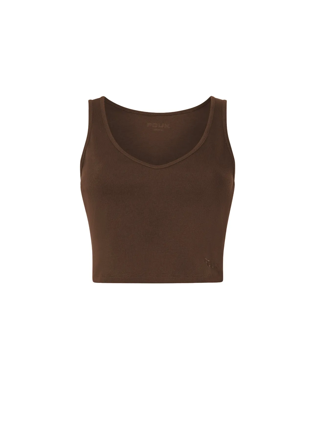 FCUK Organic Ribbed Jersey V-Neck Top