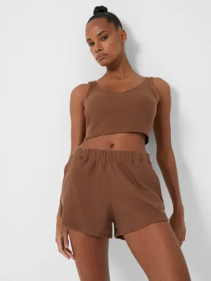 FCUK Organic Ribbed Jersey V-Neck Top