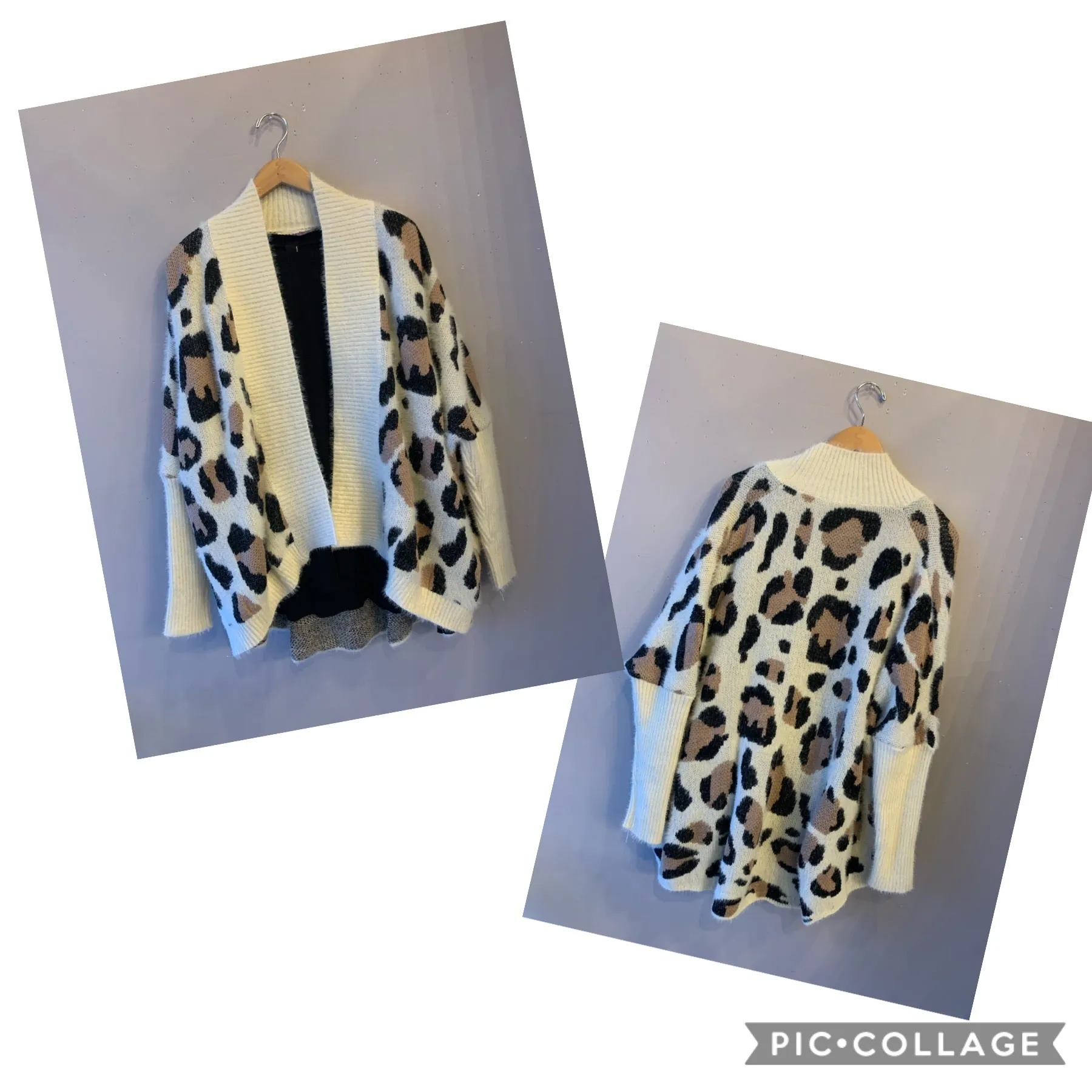 FIGHTER Leopard OpenFront Cocoon Cardigan