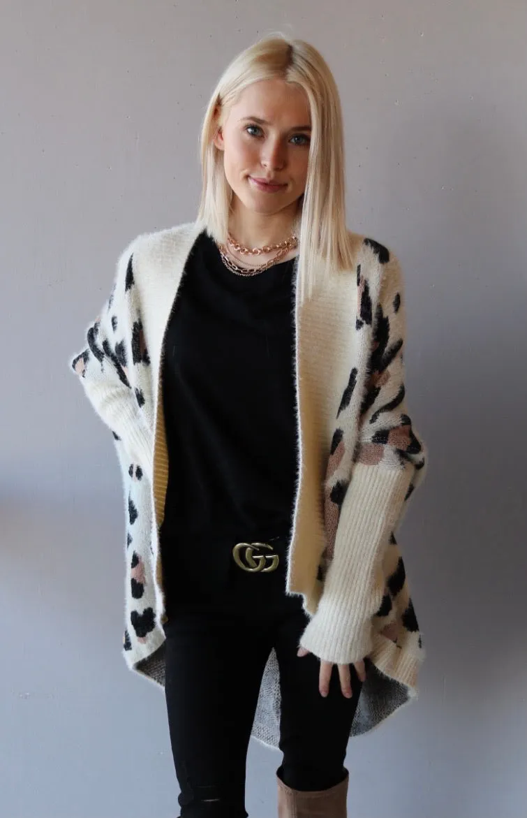 FIGHTER Leopard OpenFront Cocoon Cardigan