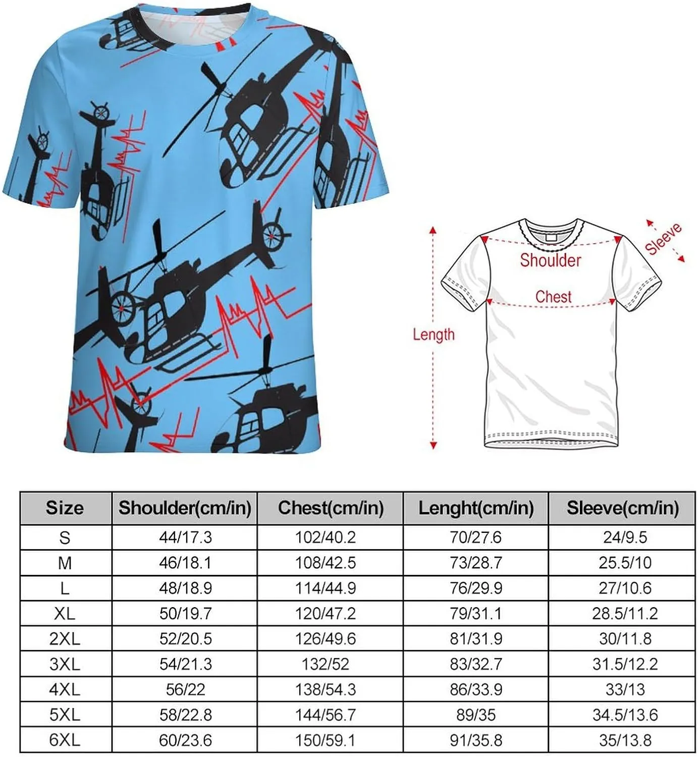 Funny Helicopter Pilot Men's T-Shirts Short Sleeve Tee Hawaiian Shirt Summer Tops Casual Workout Shirts