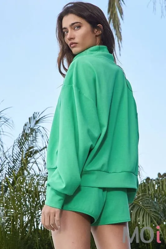 Half Zip-up Scuba Sweatshirts