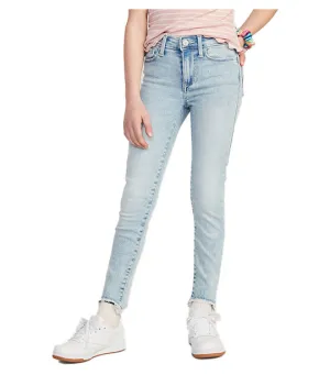 High-Waisted Rockstar 360° Stretch Frayed-Hem Super Skinny Jeggings for Girls Star Mist