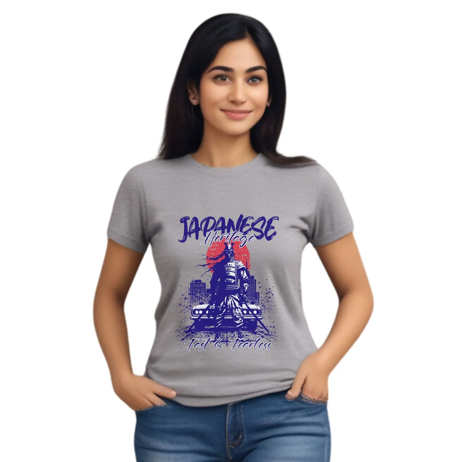 Japanese heritage Womens cotton printed T-shirt