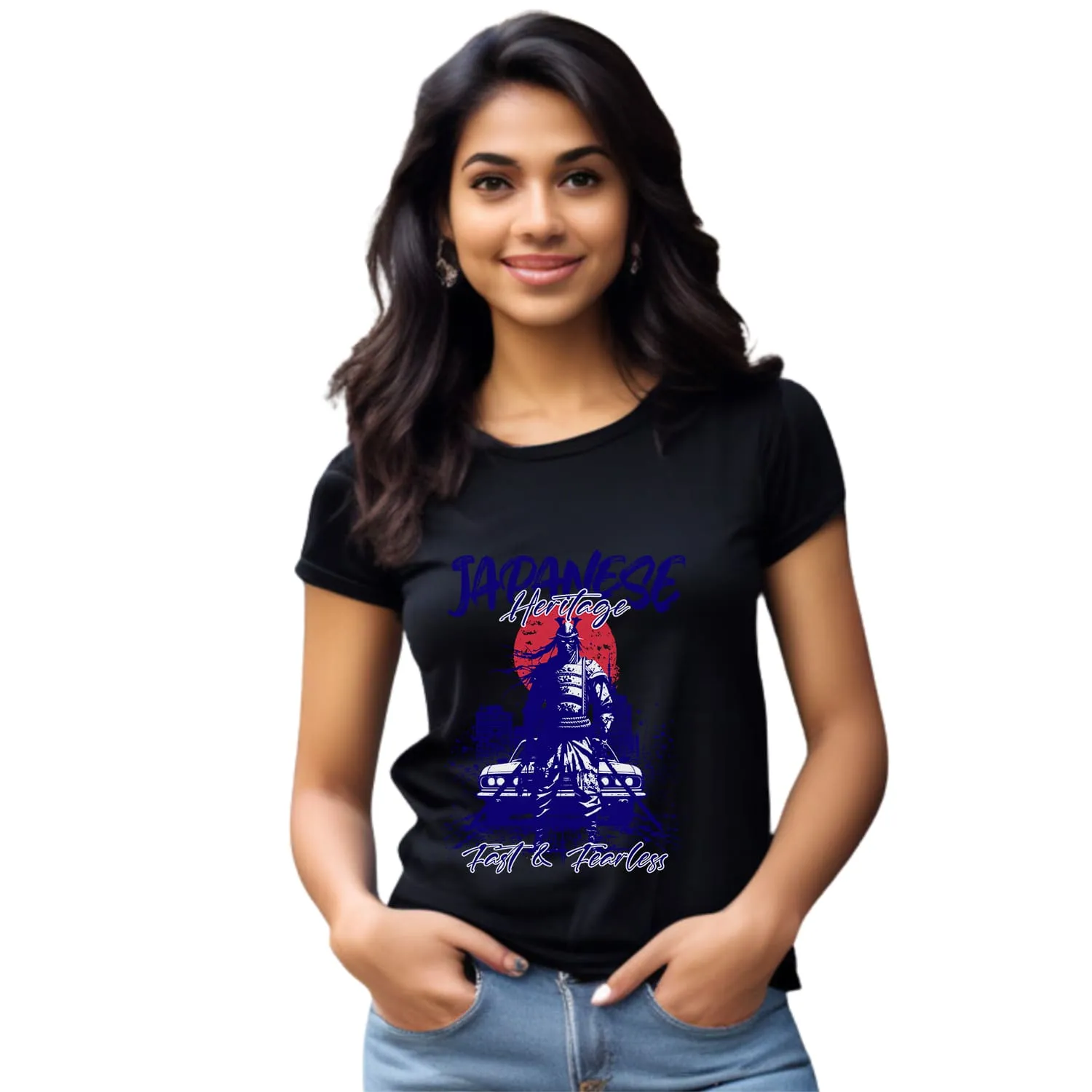 Japanese heritage Womens cotton printed T-shirt
