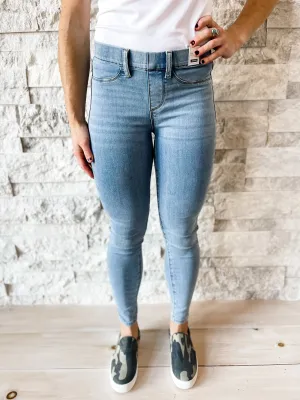 Judy Blue Mid-Rise Pull On Skinny Jeggings