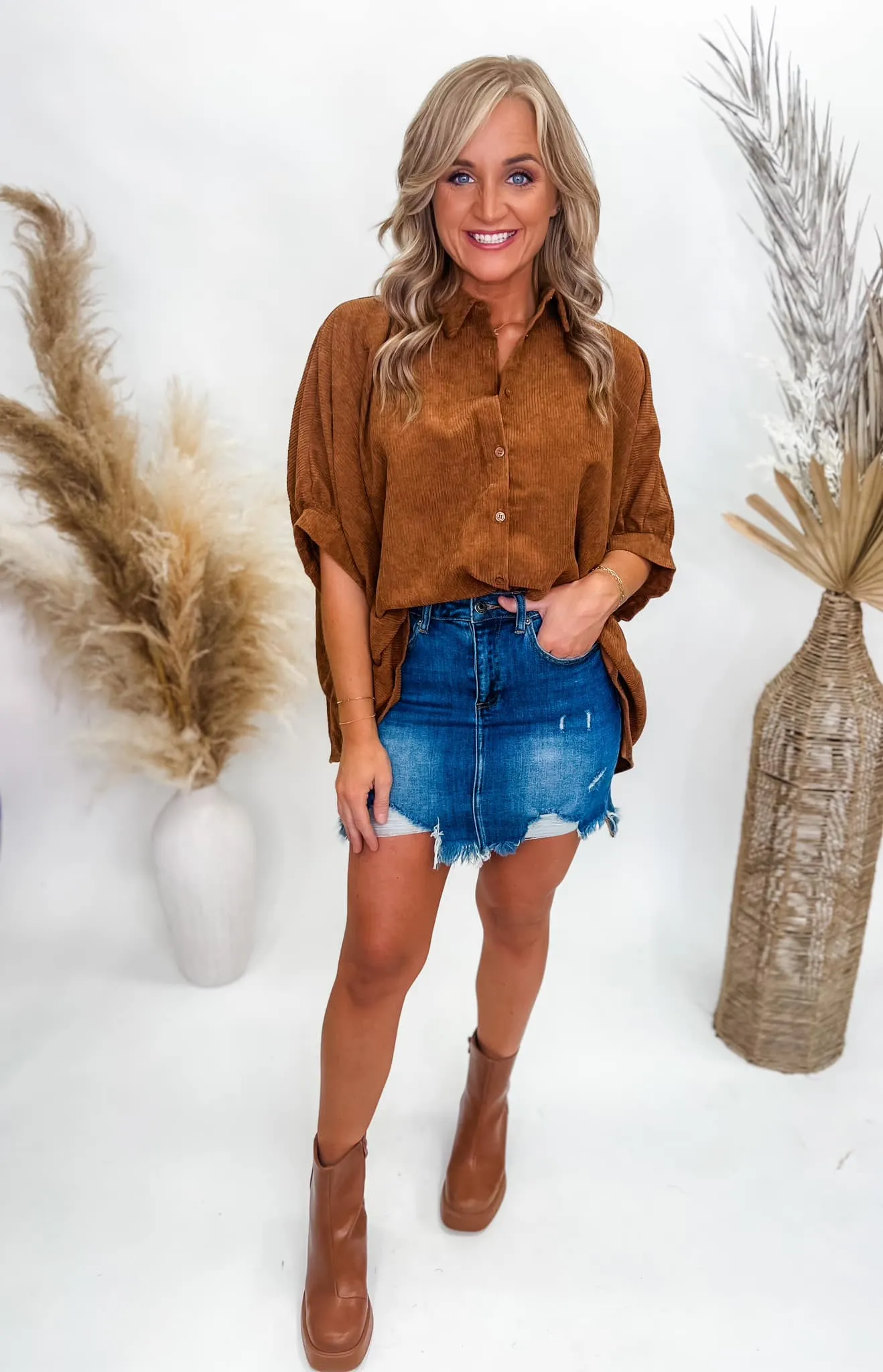 Katherine Risen Denim Mini Skirt